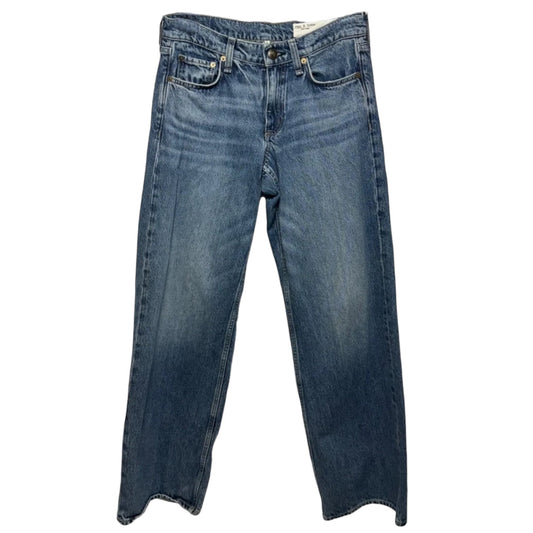 Jeans Wide Leg By Rag And Bone In Blue Denim, Size: 0/25