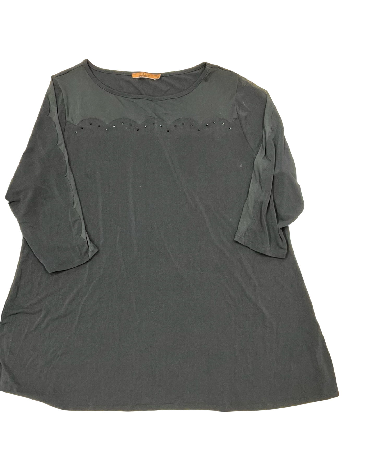 Top 3/4 Sleeve By Belldini In Black, Size:2X