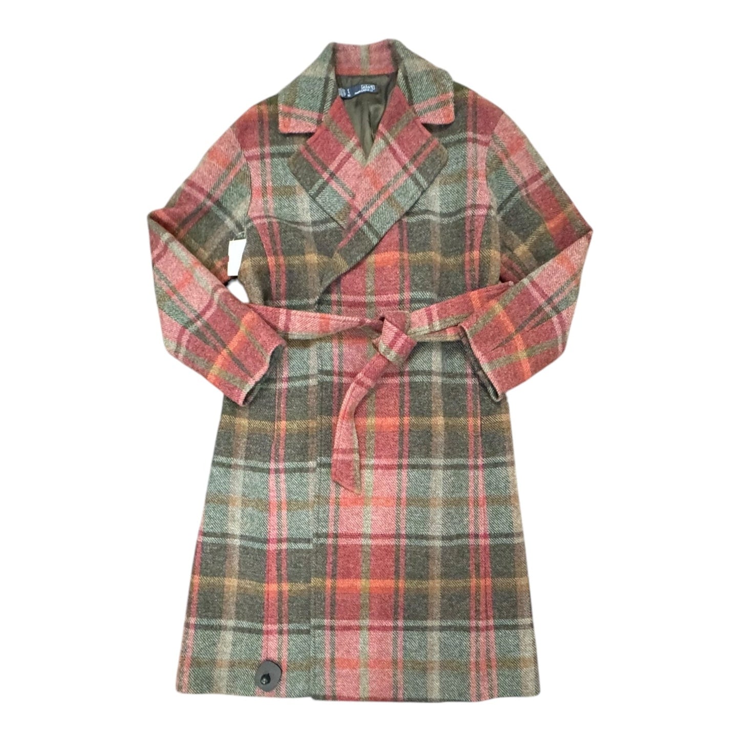 Coat Designer Peacoat By Polo Ralph Lauren In Plaid Pattern, Size:S