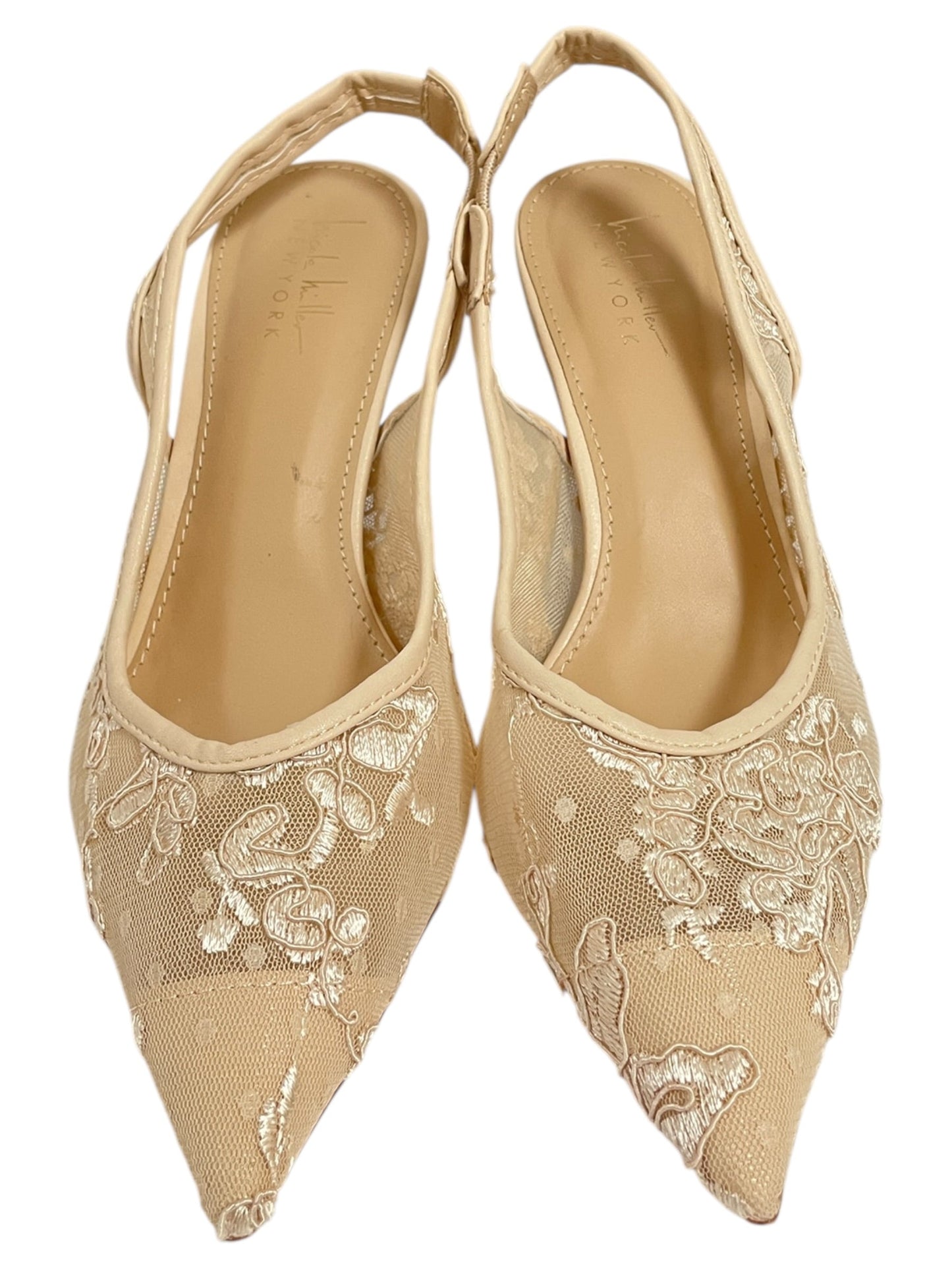 Shoes Heels Block By Nicole Miller In Cream, Size:7.5