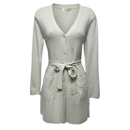 Cashmere Silk Blend Belted Cardigan Sweater Designer By Escada In Aqua, Size: S (36 EU)