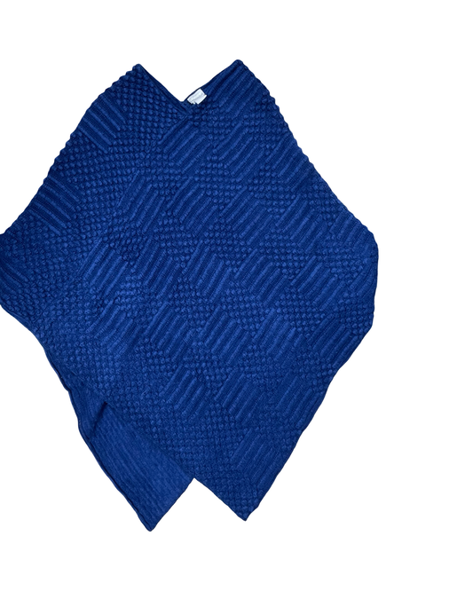 Poncho By Chicos In Blue, Size:L