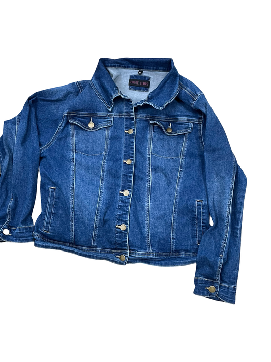 Jacket Denim By Clothes Mentor In Blue Denim, Size:3X