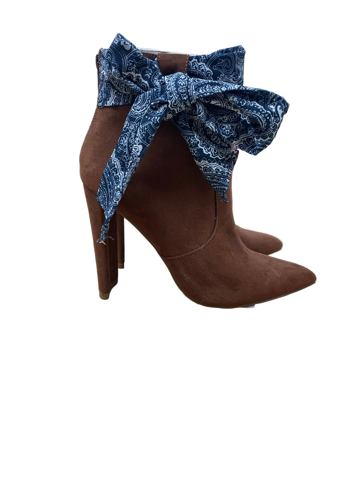 Boots Ankle Heels By Cme In Brown, Size:9