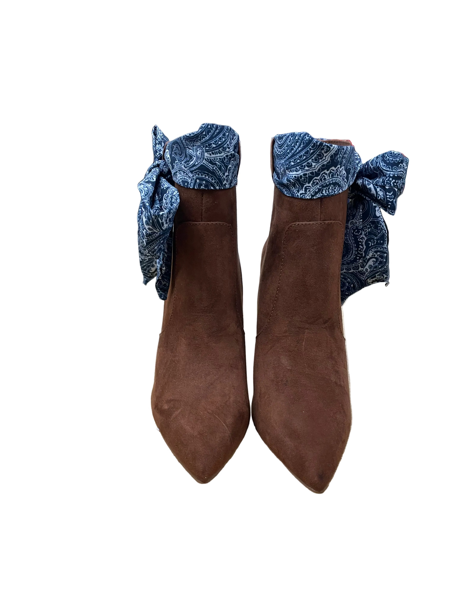 Boots Ankle Heels By Cme In Brown, Size:9