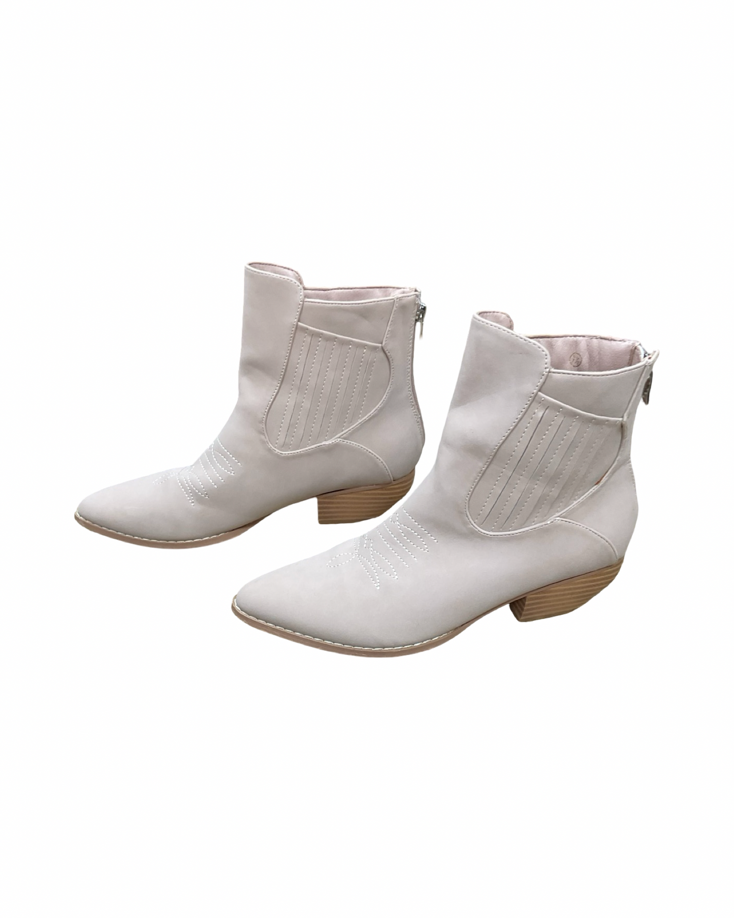 Boots Ankle Heels By Clothes Mentor In Tan, Size:7.5