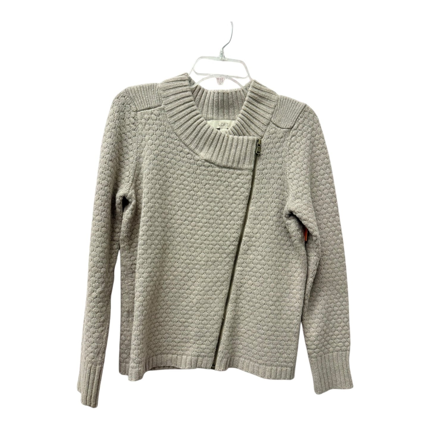 Sweater Cardigan By Loft In Tan, Size:M