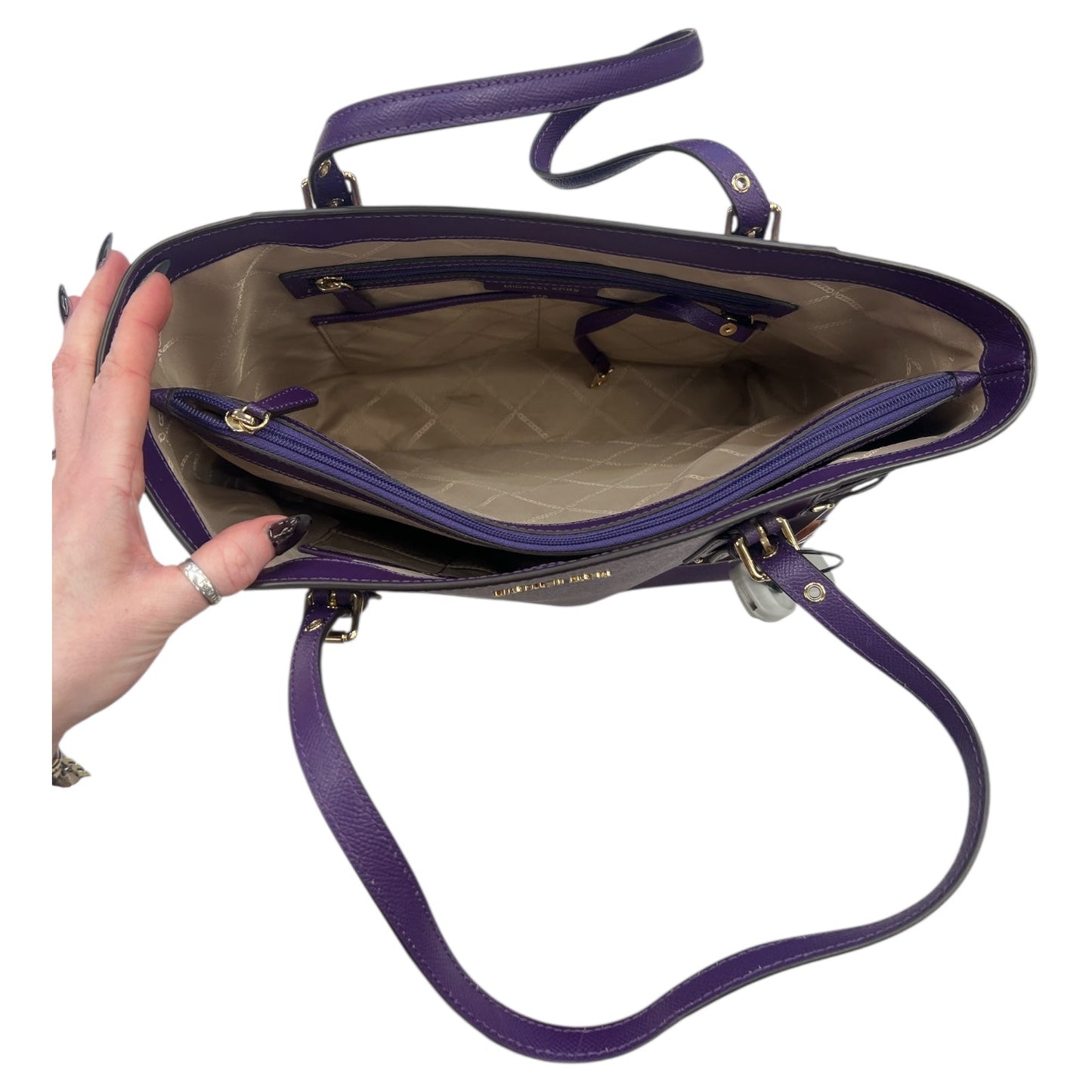 Handbag Designer By Michael Kors In Purple, Size:Medium
