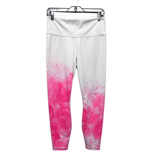 Athletic Leggings By Athleta In Pink & White, Size:M