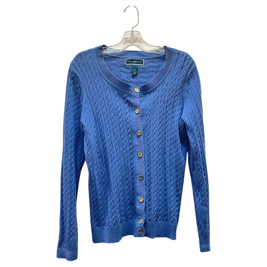 Cardigan By Karen Scott In Blue & Gold, Size:M