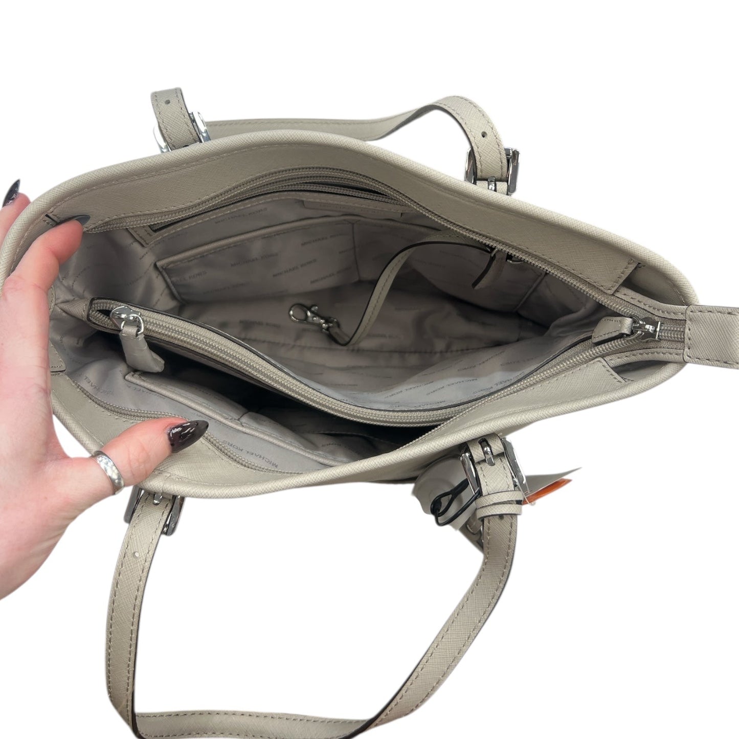 Handbag Designer By Michael Kors In Grey, Size:Medium