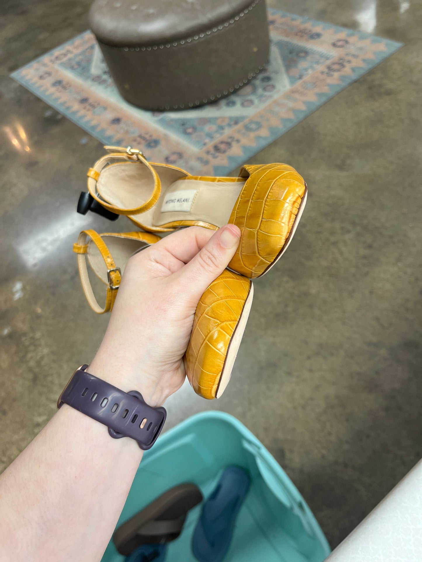 Shoes Heels Block By Antonio Melani In Gold, Size:7
