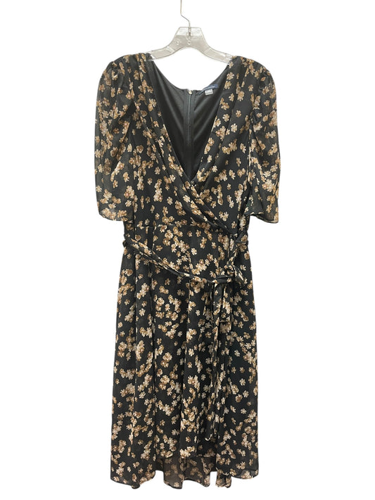 Dress Casual Midi By Tommy Hilfiger In Black & Brown, Size:18