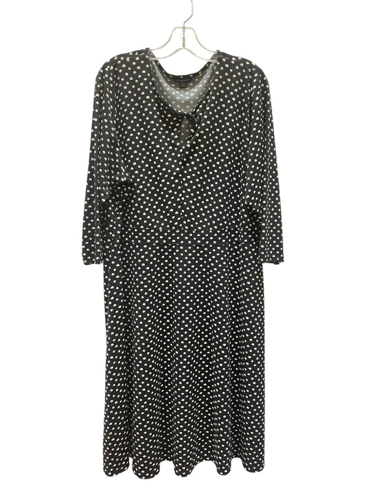 Dress Casual Midi By Lands End In Black & Cream, Size:2X