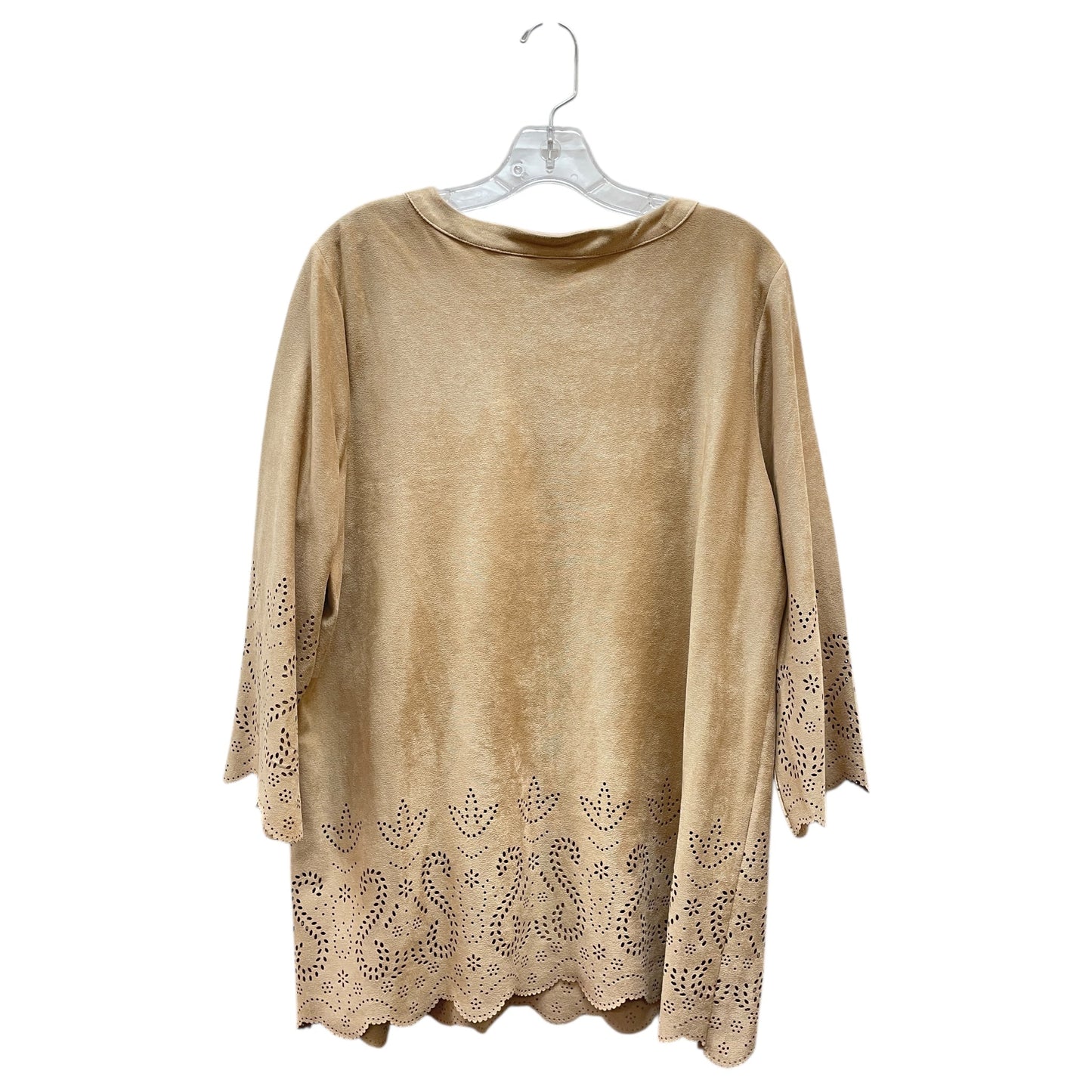 Tunic 3/4 Sleeve By Chicos In Tan, Size:L