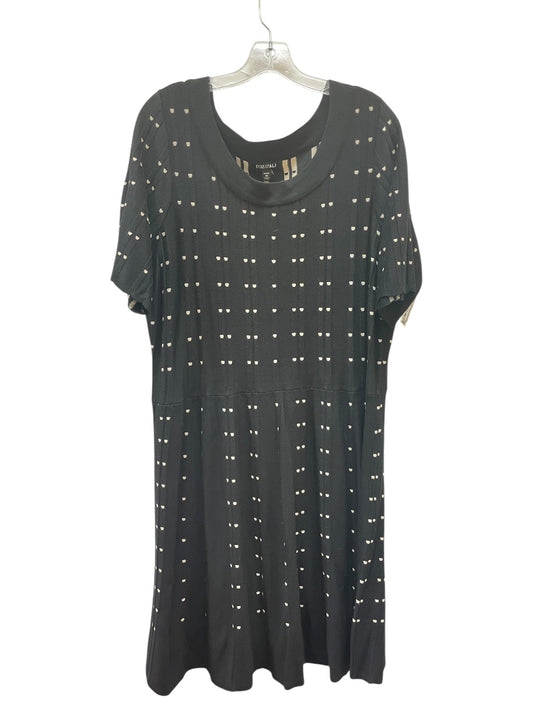 Dress Casual Midi By Roz And Ali In Black & Cream, Size:3