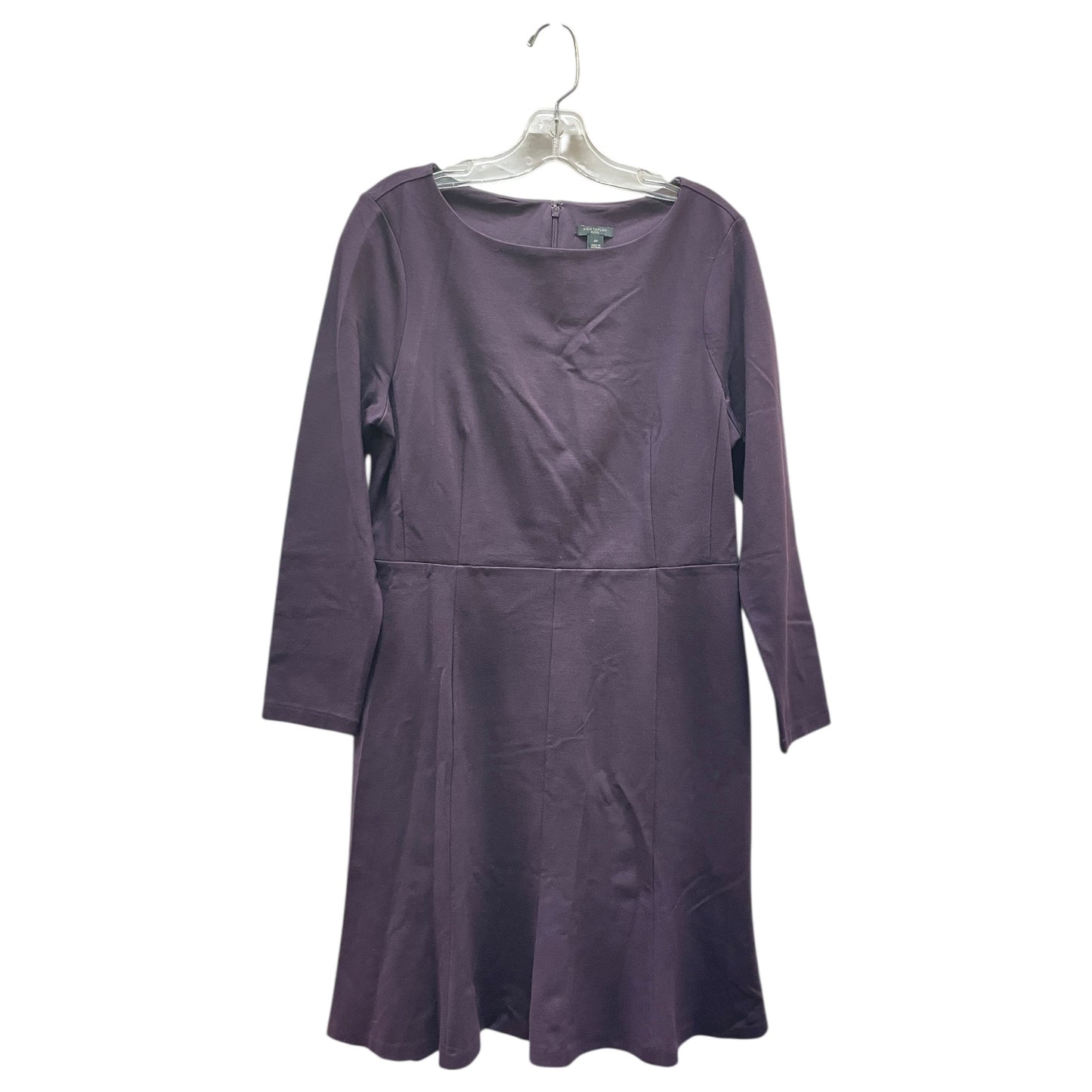 Dress Casual Midi By Ann Taylor In Purple, Size:12P