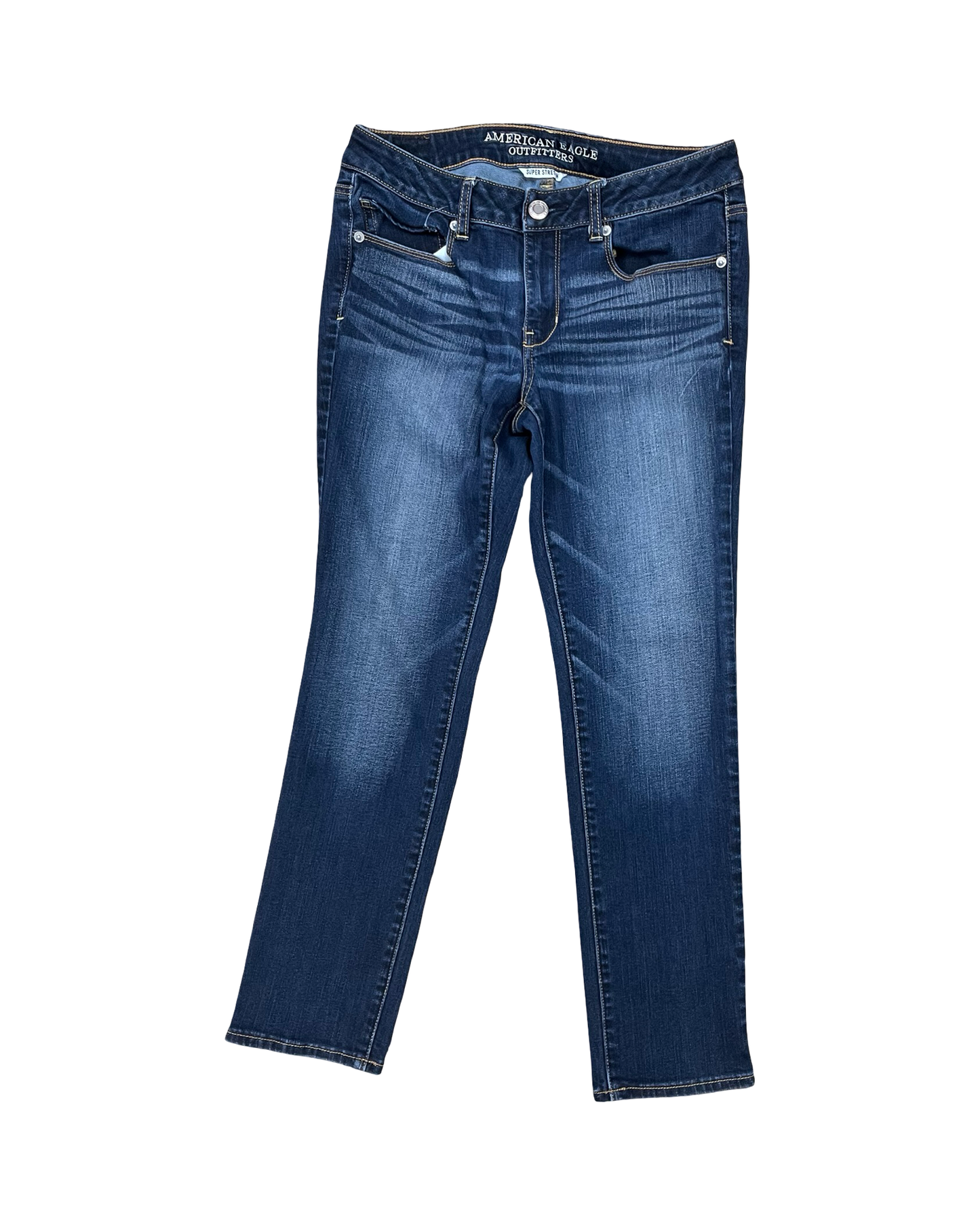 Jeans Skinny By American Eagle In Blue Denim, Size:10P