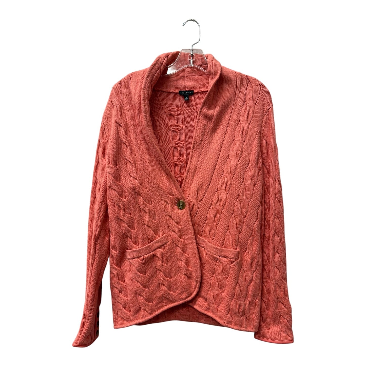 Sweater Cardigan By Talbots In Coral, Size:S