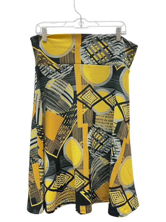 Skirt Midi By Lularoe In Black & Yellow, Size:Xl