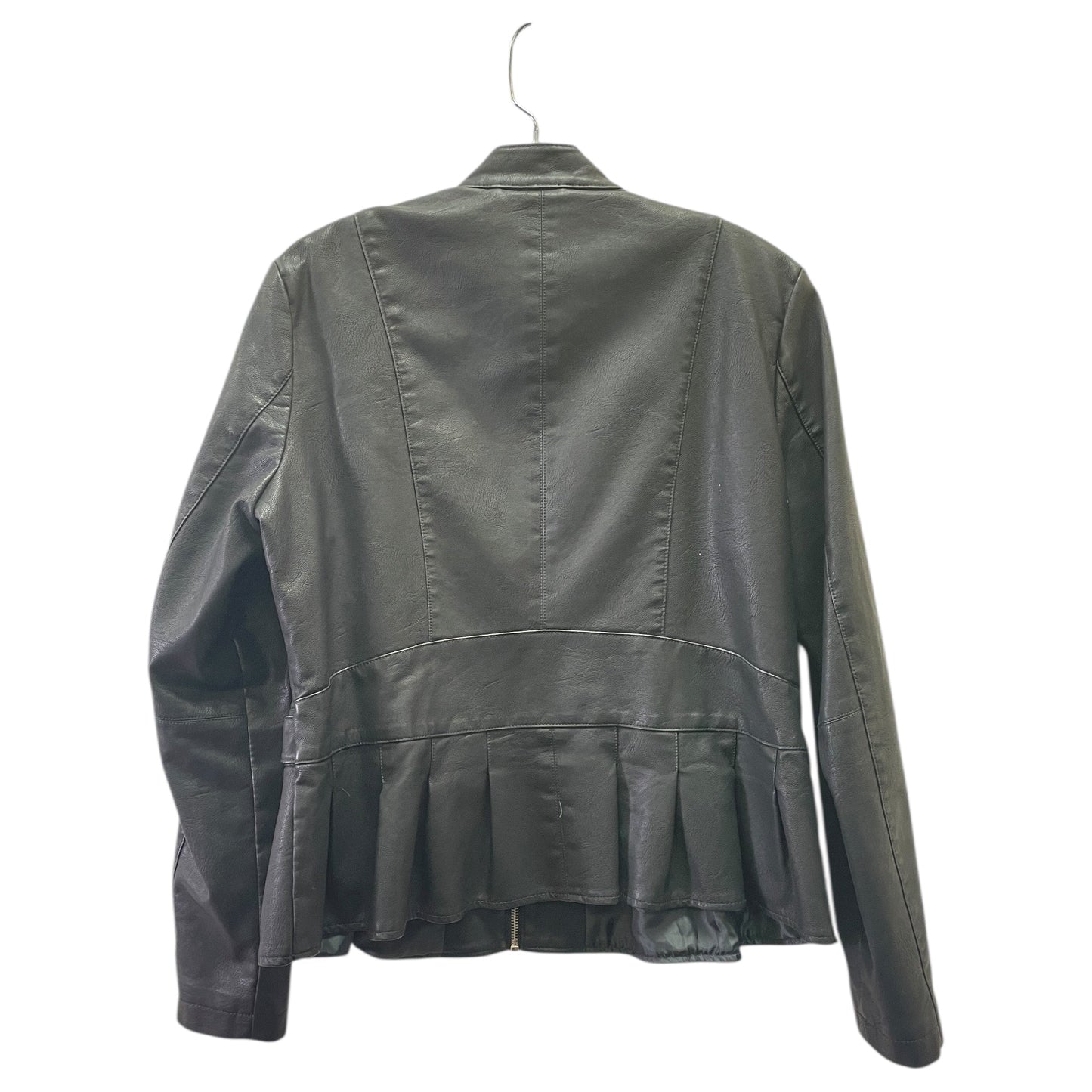 Jacket Leather By Baccini In Black, Size:L