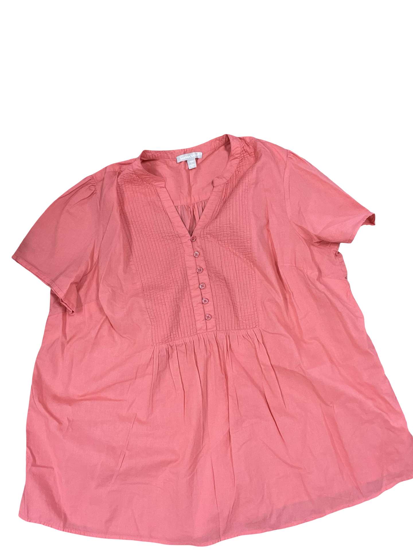 Top Ss By Woman Within In Coral, Size:18
