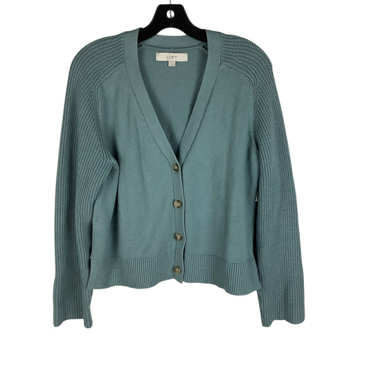 Sweater Cardigan By Loft In Blue, Size: L