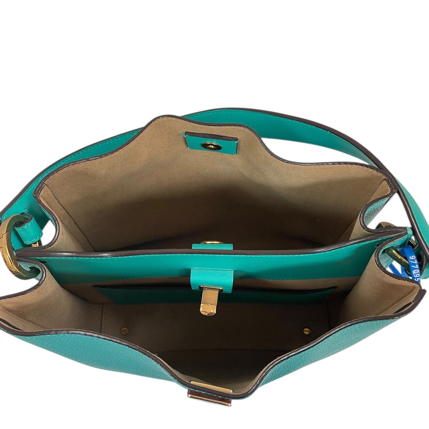 Handbag Luxury Designer By Mcm In Aqua, Size:Medium