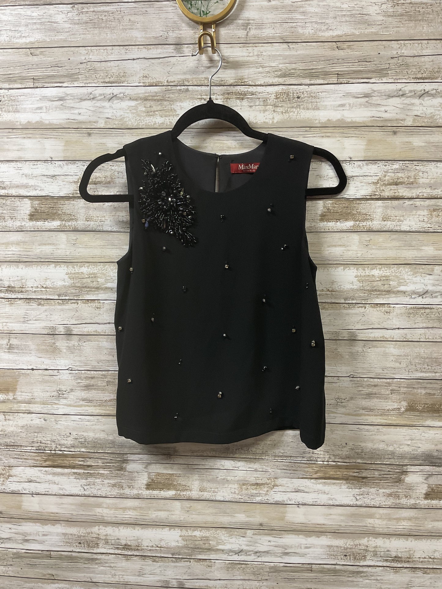 Top Sleeveless Designer By Max Mara In Black, Size:S