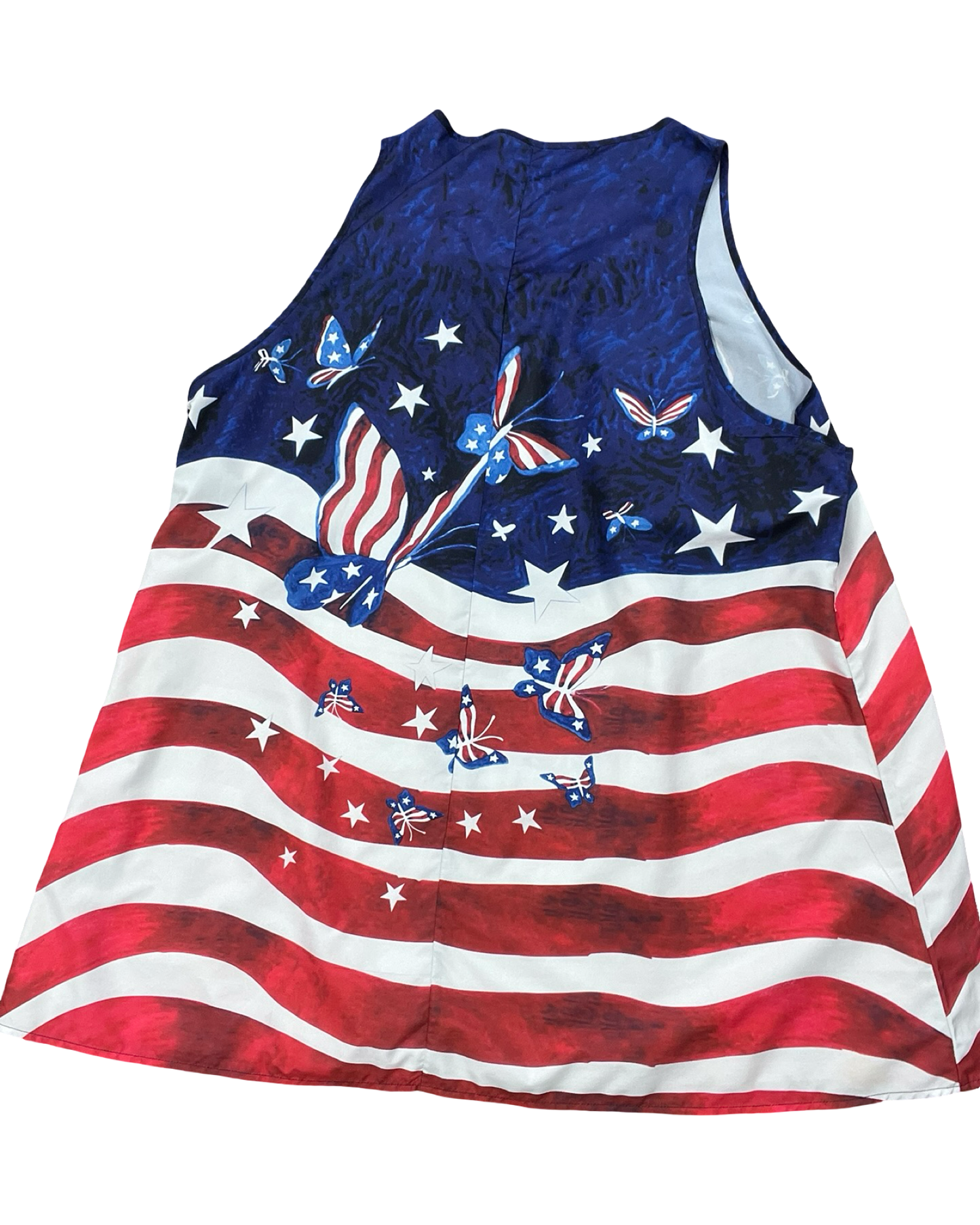 Top Sleeveless By Clothes Mentor In Blue Red & White, Size:4X