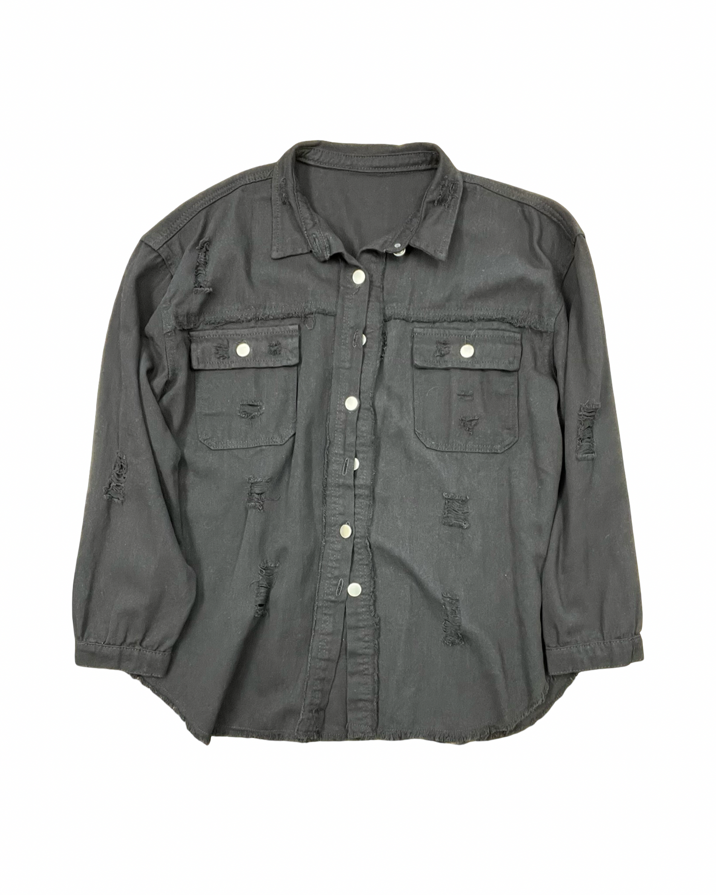 Jacket Shirt By Clothes Mentor In Black, Size:2X