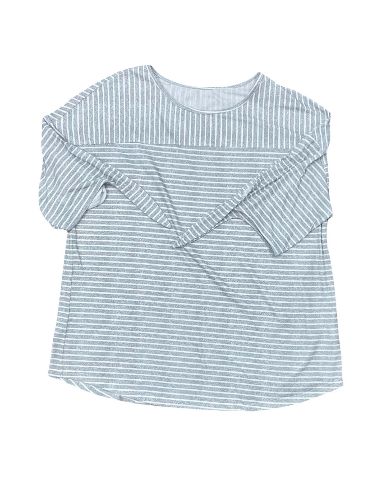 Top Ss By Clothes Mentor In Grey & White, Size:Xl