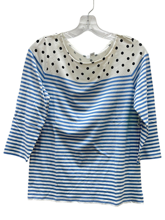 Top 3/4 Sleeve By Elle In Blue & White, Size:M