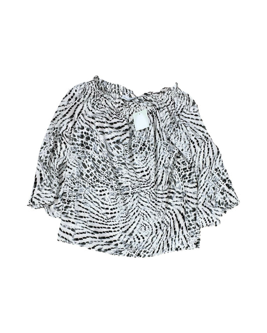 Top 3/4 Sleeve By Keren Hart In Cream & Grey, Size:S