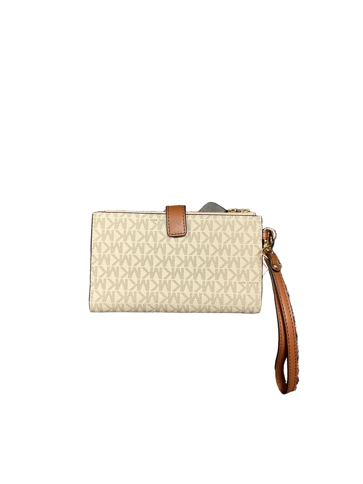 Wristlet Designer By Michael Kors In Tan & White, Size:Large