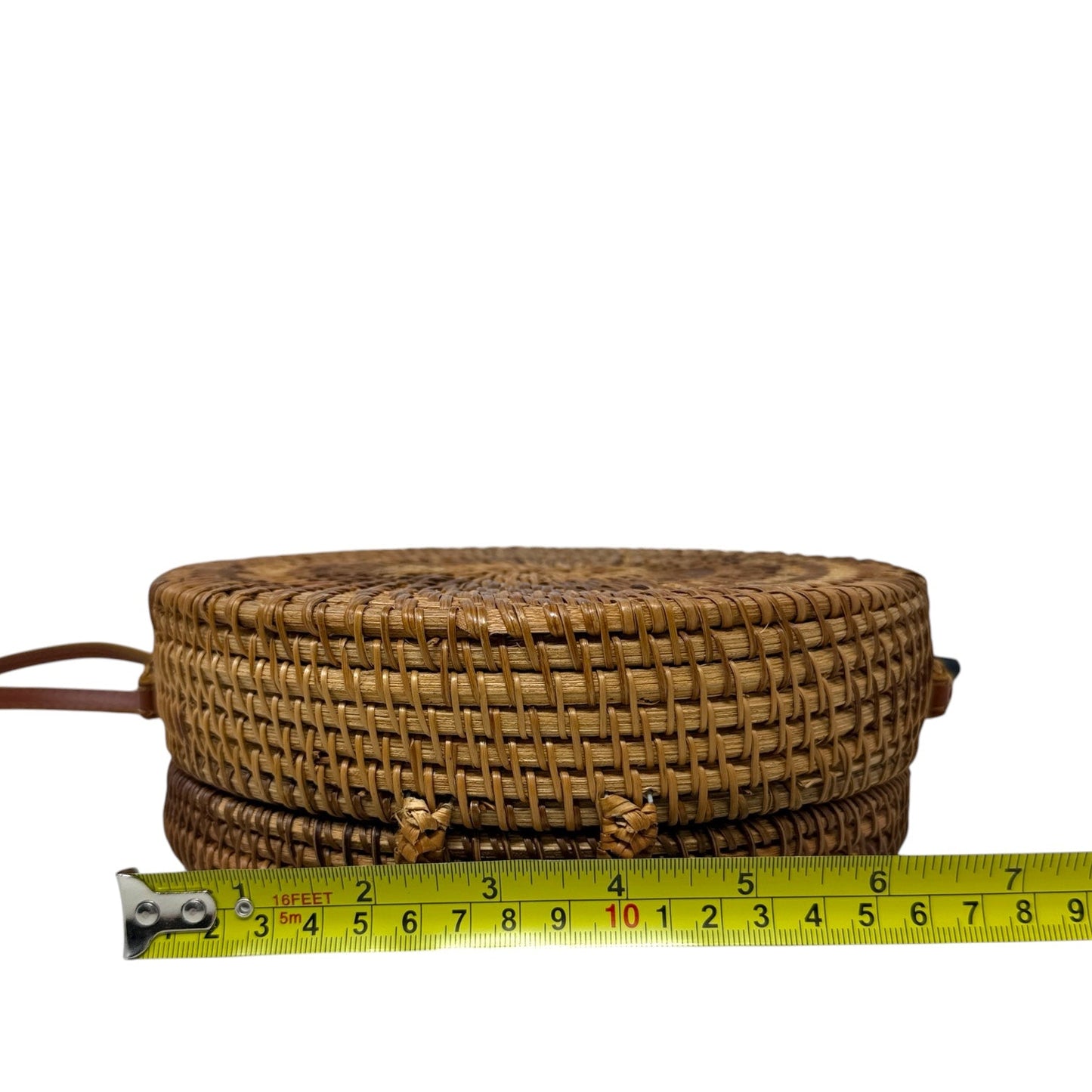 Round Rattan Crossbody, Size: Medium
