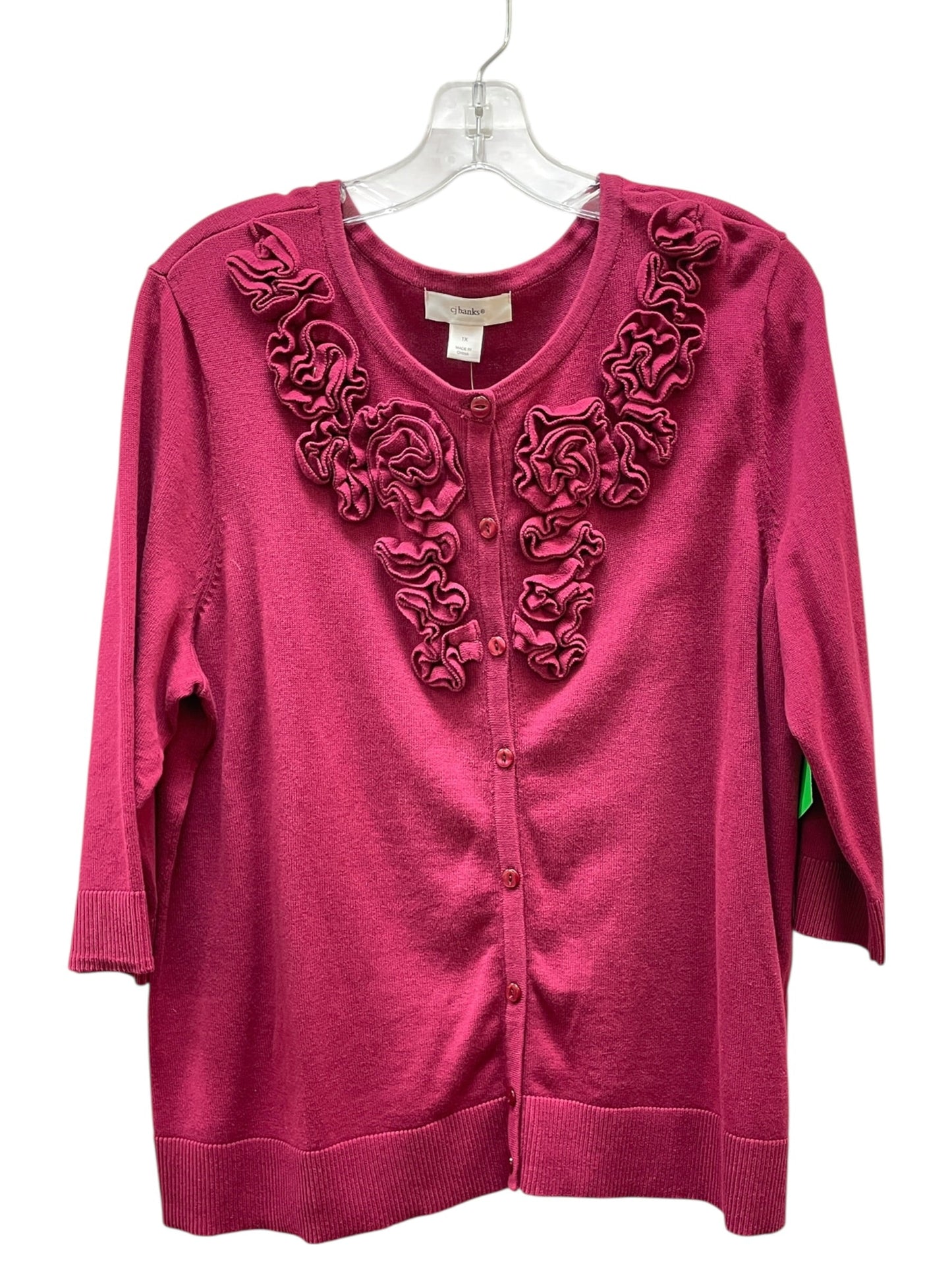 Cardigan By Cj Banks In Purple, Size:1X