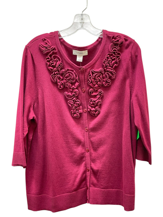 Cardigan By Cj Banks In Purple, Size:1X