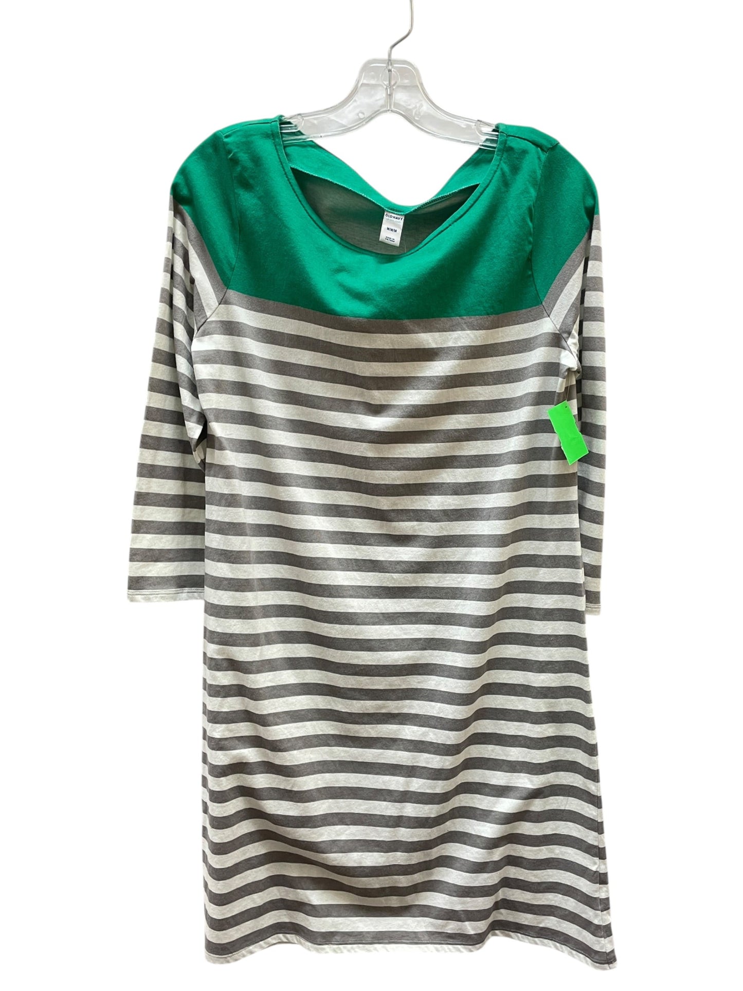 Dress Casual Midi By Old Navy In Green & Grey, Size:M