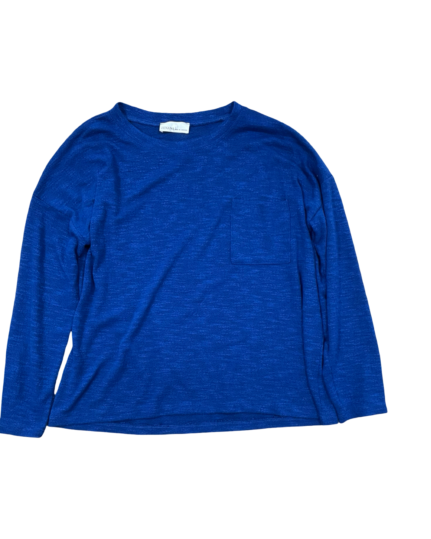 Top Ls By Zenana In Blue, Size:L