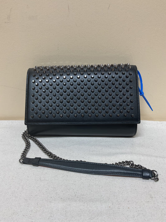 Crossbody Luxury Designer By Christian Louboutin In Black & Red, Size:Medium