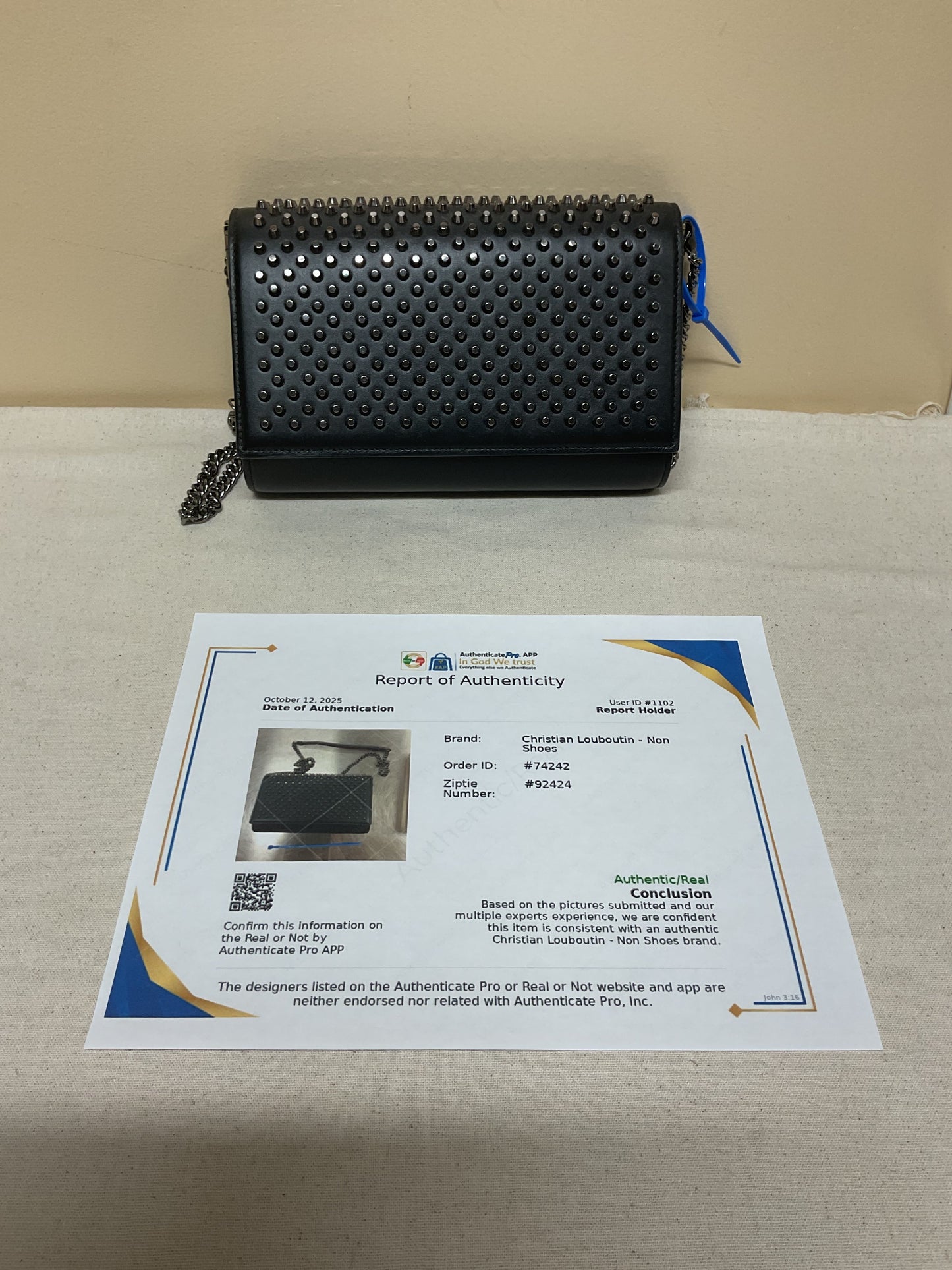 Crossbody Luxury Designer By Christian Louboutin In Black & Red, Size:Medium