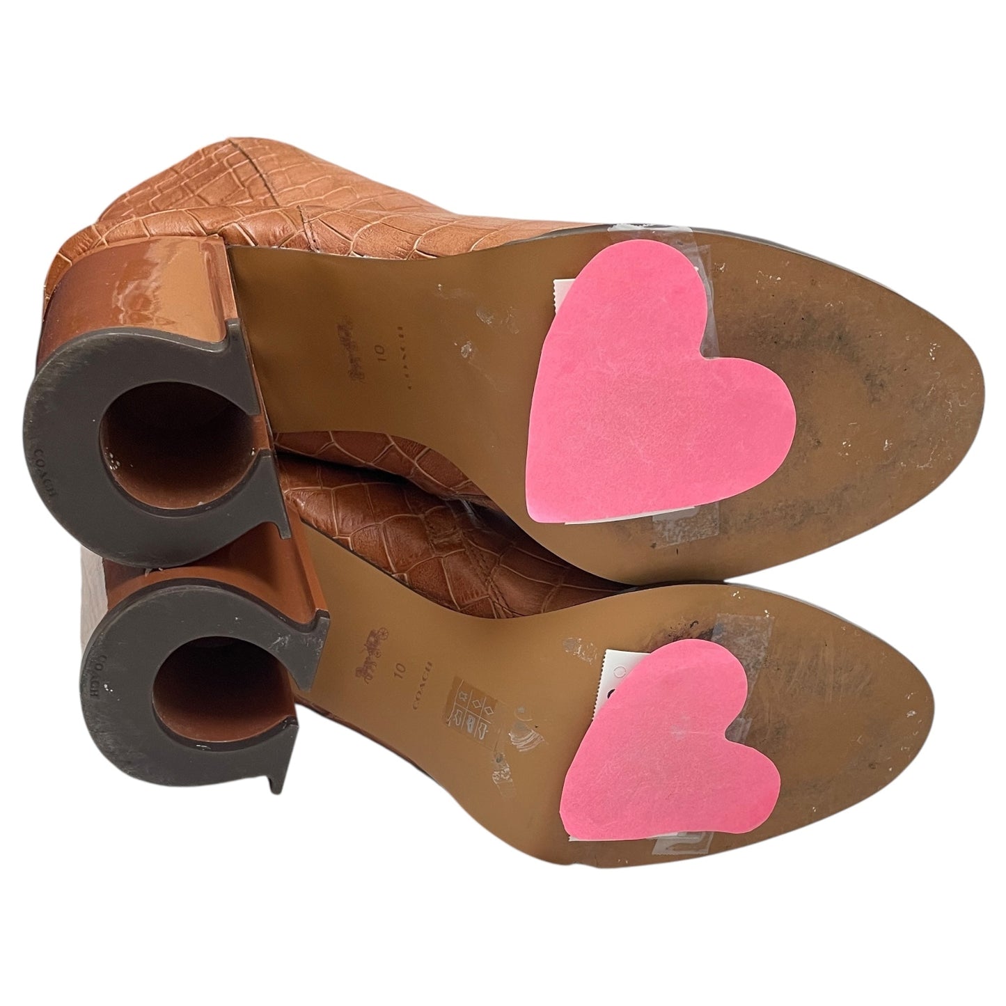 Boots Designer By Coach In Brown, Size:10