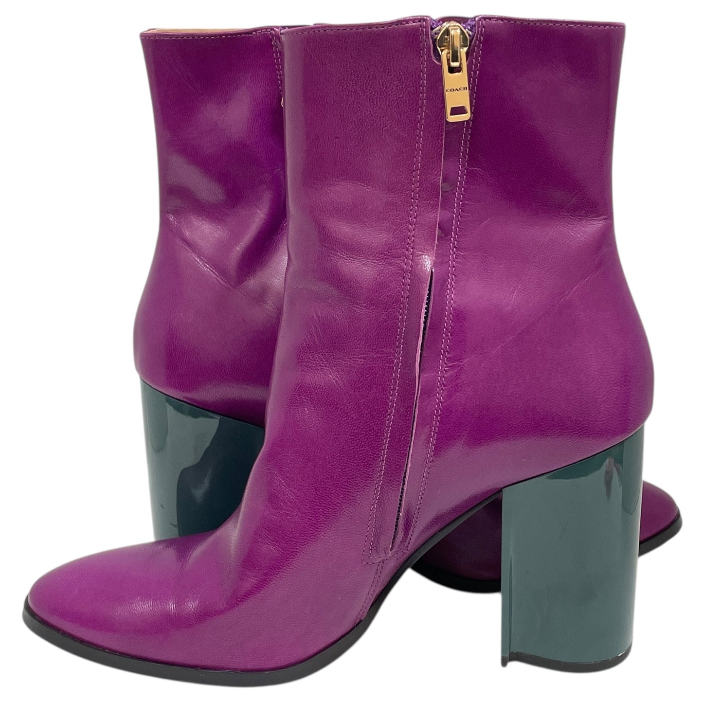 Boots Designer By Coach In Purple, Size:10