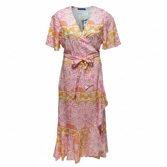 Audette Wrap Dress Casual Maxi By J Mclaughlin In Mega Swaying Leaves, Size: M