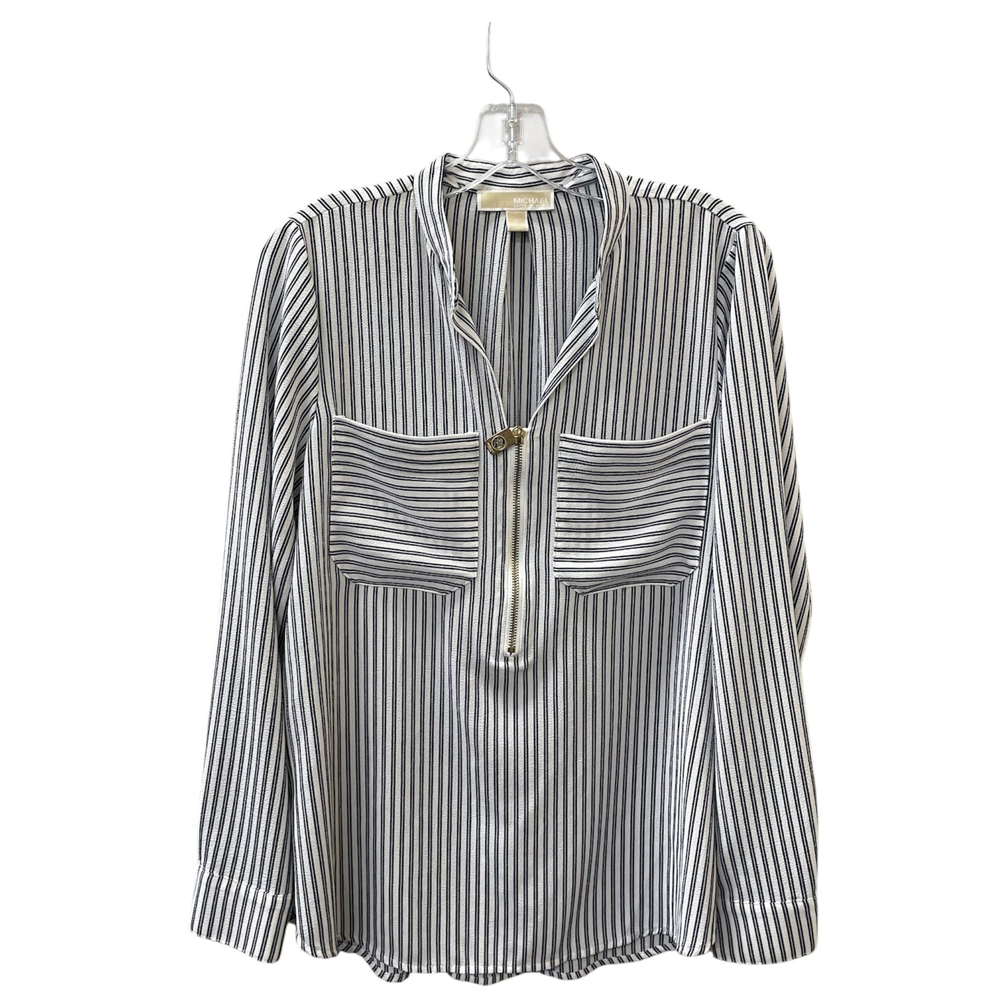 Top Ls By Michael By Michael Kors In Blue & White, Size:M