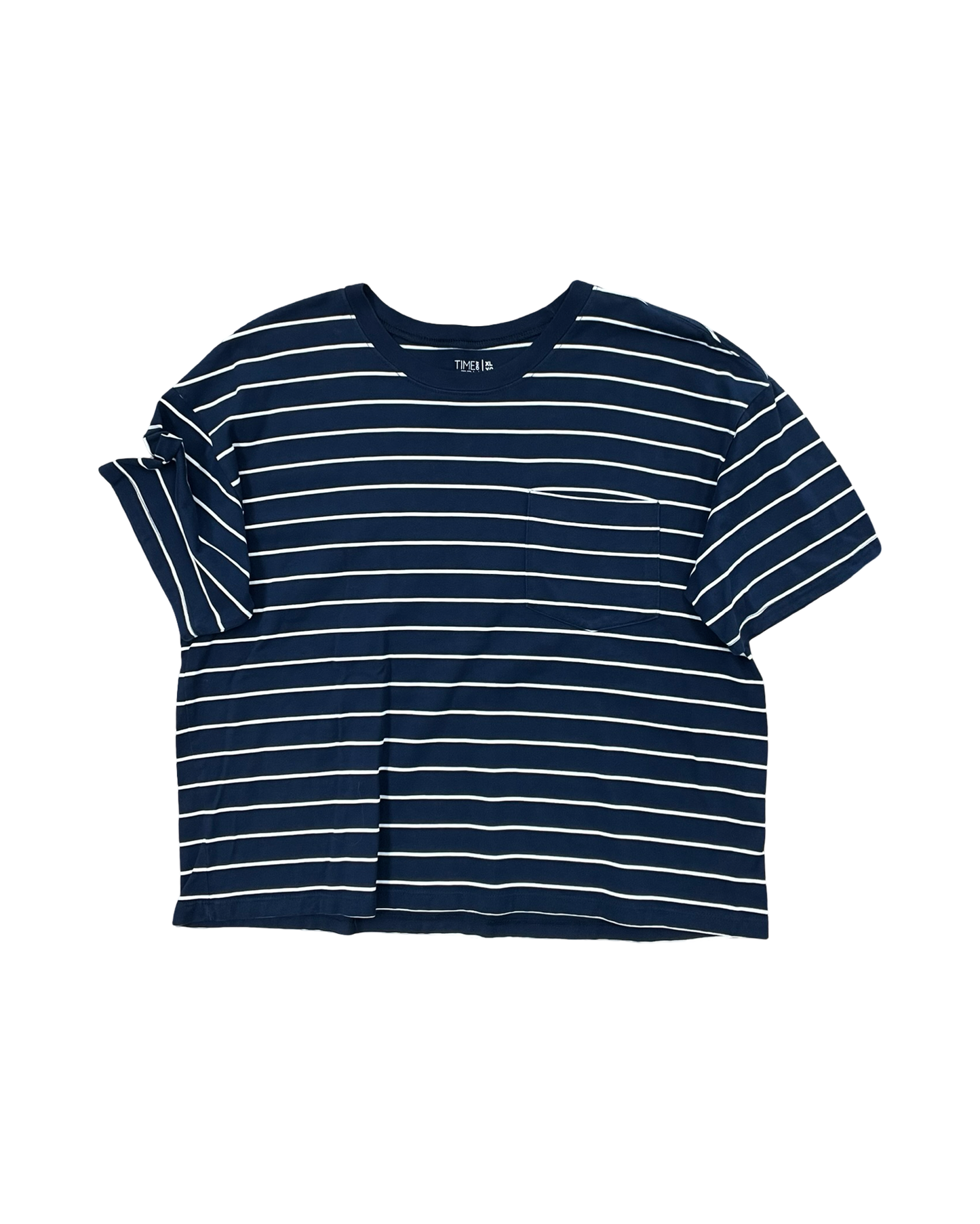 Top Ss By Time And Tru In Blue & White, Size:Xl