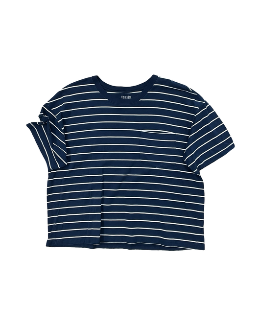 Top Ss By Time And Tru In Blue & White, Size:Xl