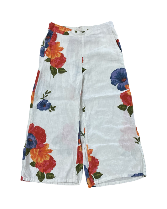 Pants Cropped By Joie In Cream & Pink, Size:L