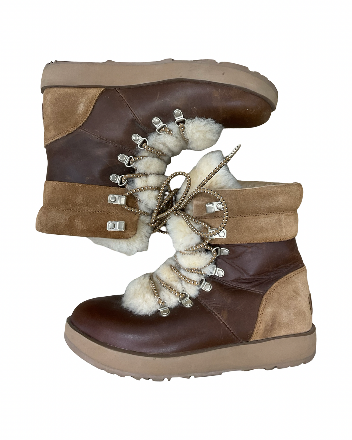 Boots Designer By Ugg In Brown & Cream, Size:8
